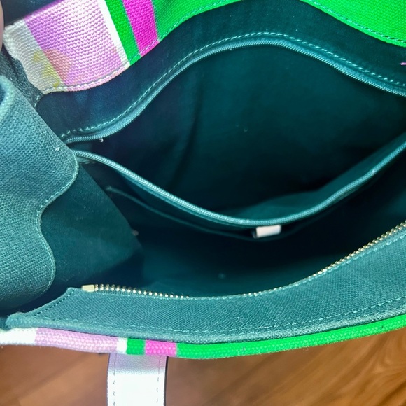 KATE SPADE Green and Pink Striped Tote - EUC - Picture 14 of 15
